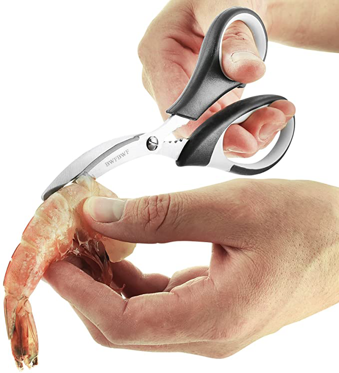 Kitchen Shears by BWFBWF - Lifetime Replacement Warranty- Includes Seafood Scissors As a Bonus - Heavy Duty Stainless Steel Multipurpose Ultra Sharp Utility Scissors