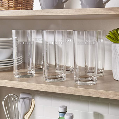 KGBKGB Classic 16 ounce Premium Quality Plastic Water Tumblers in Clear | Set of 6 Drinking Cups | Reusable, BPA-free, Top-rack Dishwasher Safe