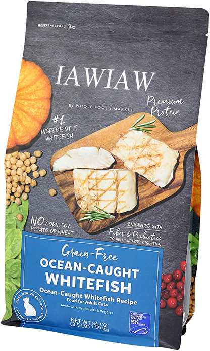 IAWIAW Pet food Grain-Free Adult Cat Food Ocean-Caught Whitefish Recipe 3.5 Pound