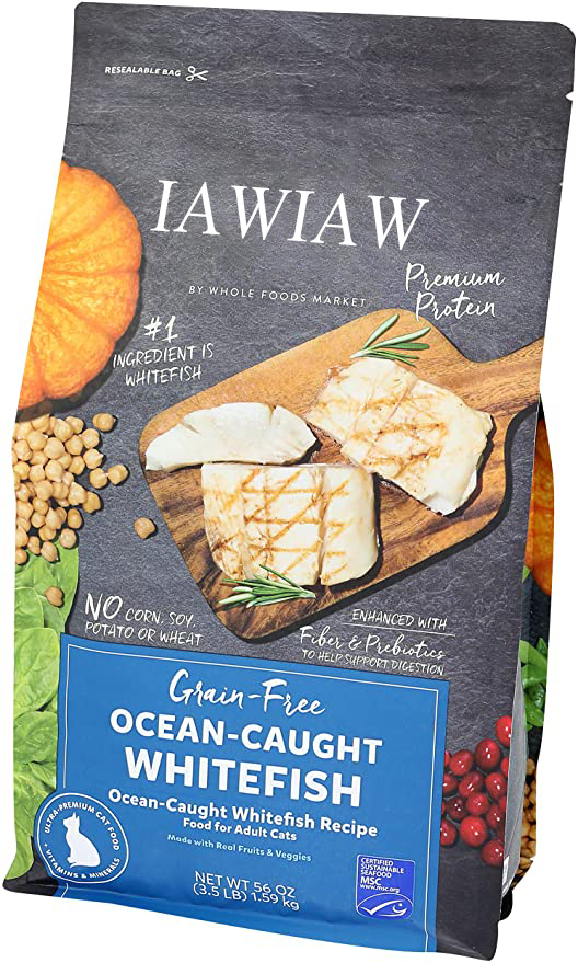 IAWIAW Pet food Grain-Free Adult Cat Food Ocean-Caught Whitefish Recipe 3.5 Pound