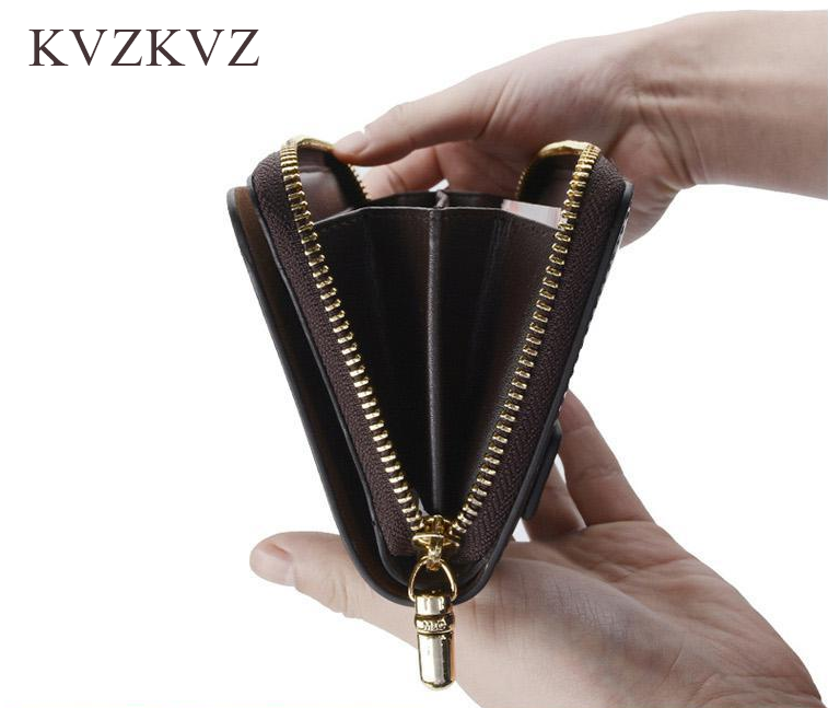KVZKVZ RFID Front Pocket Slim Wallets- Genuine Leather Handmade Minimalist Credit Card Holder (Small, 01 Black Carbon)