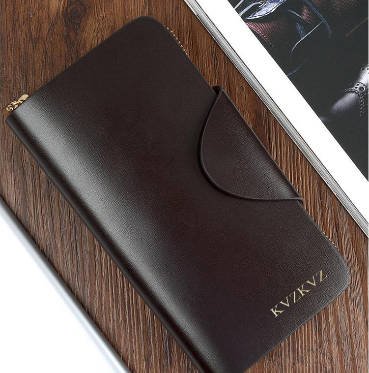 KVZKVZ RFID Front Pocket Slim Wallets- Genuine Leather Handmade Minimalist Credit Card Holder (Small, 01 Black Carbon)