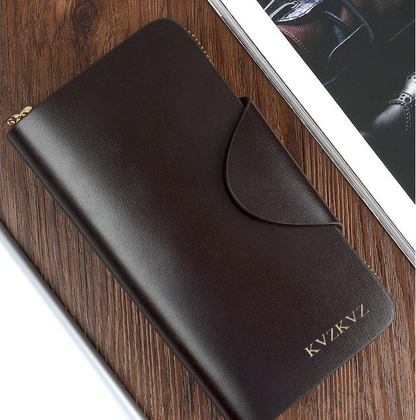 KVZKVZ RFID Front Pocket Slim Wallets- Genuine Leather Handmade Minimalist Credit Card Holder (Small, 01 Black Carbon)