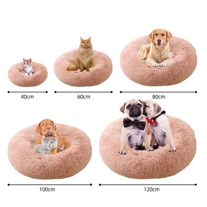 Havenlux Cat Beds for Indoor Cats Round Donut Washable Cat Bed Fluffy Calming Self Warming Soft Donut Cuddler Cushion Pet Bed for Small Dogs Kittens