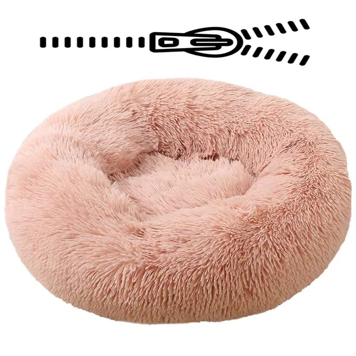 Havenlux Cat Beds for Indoor Cats Round Donut Washable Cat Bed Fluffy Calming Self Warming Soft Donut Cuddler Cushion Pet Bed for Small Dogs Kittens