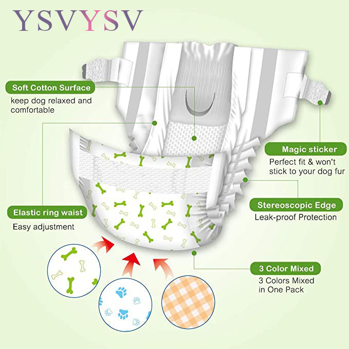 YSVYSV Diapers for Pets Female Puppy Dog Diaper 12-72pcs