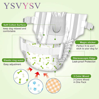 YSVYSV Diapers for Pets Female Puppy Dog Diaper 12-72pcs