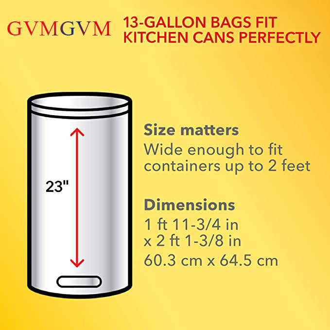 GVMGVM  Tall Kitchen Drawstring Trash Bags, 13 Gal, Fresh Clean Scent with Febreze, 110 Ct